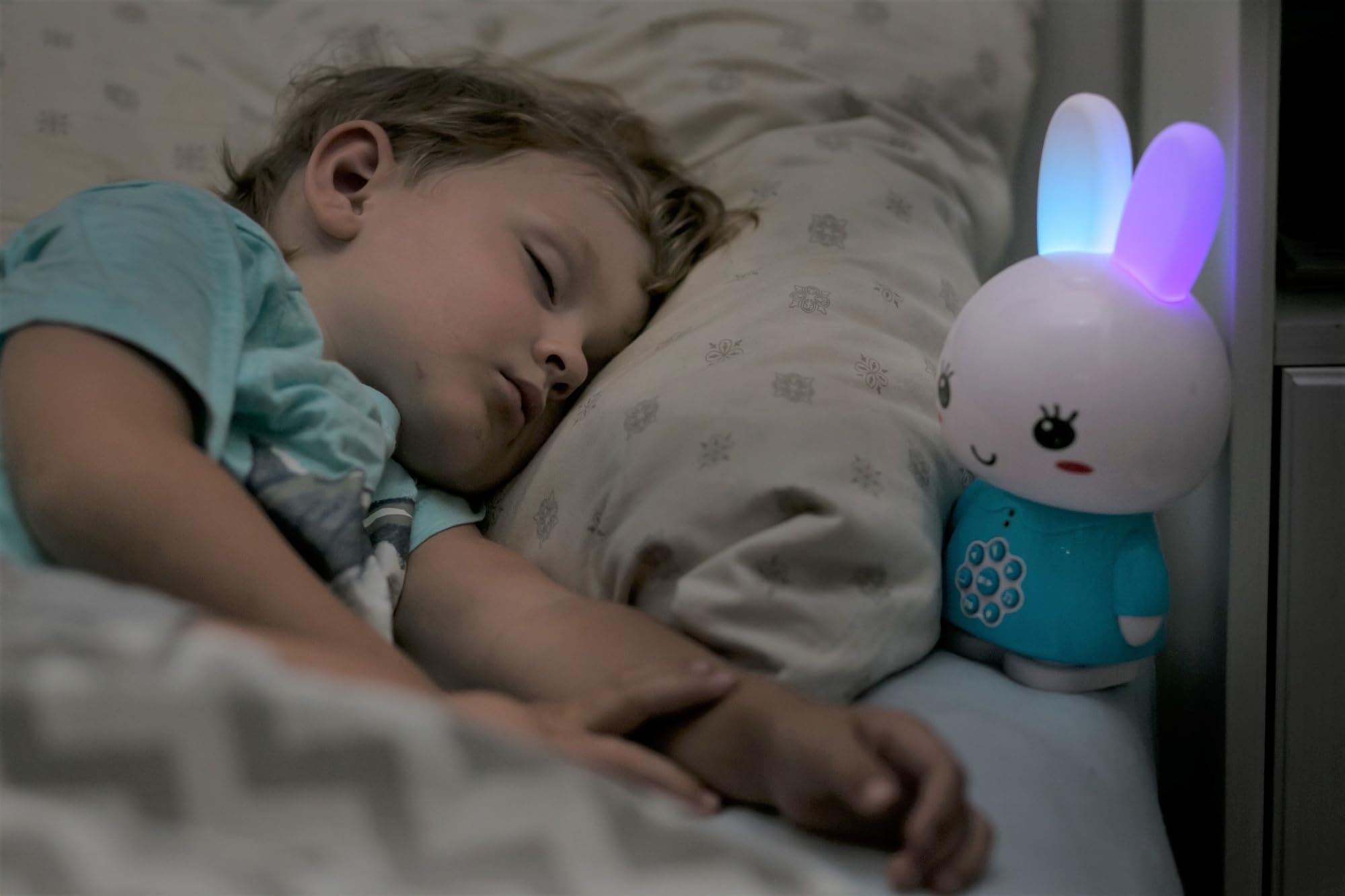 Bunny Baby Audio Player - Toy w/Chewable Teether Ears, Colorful Lights