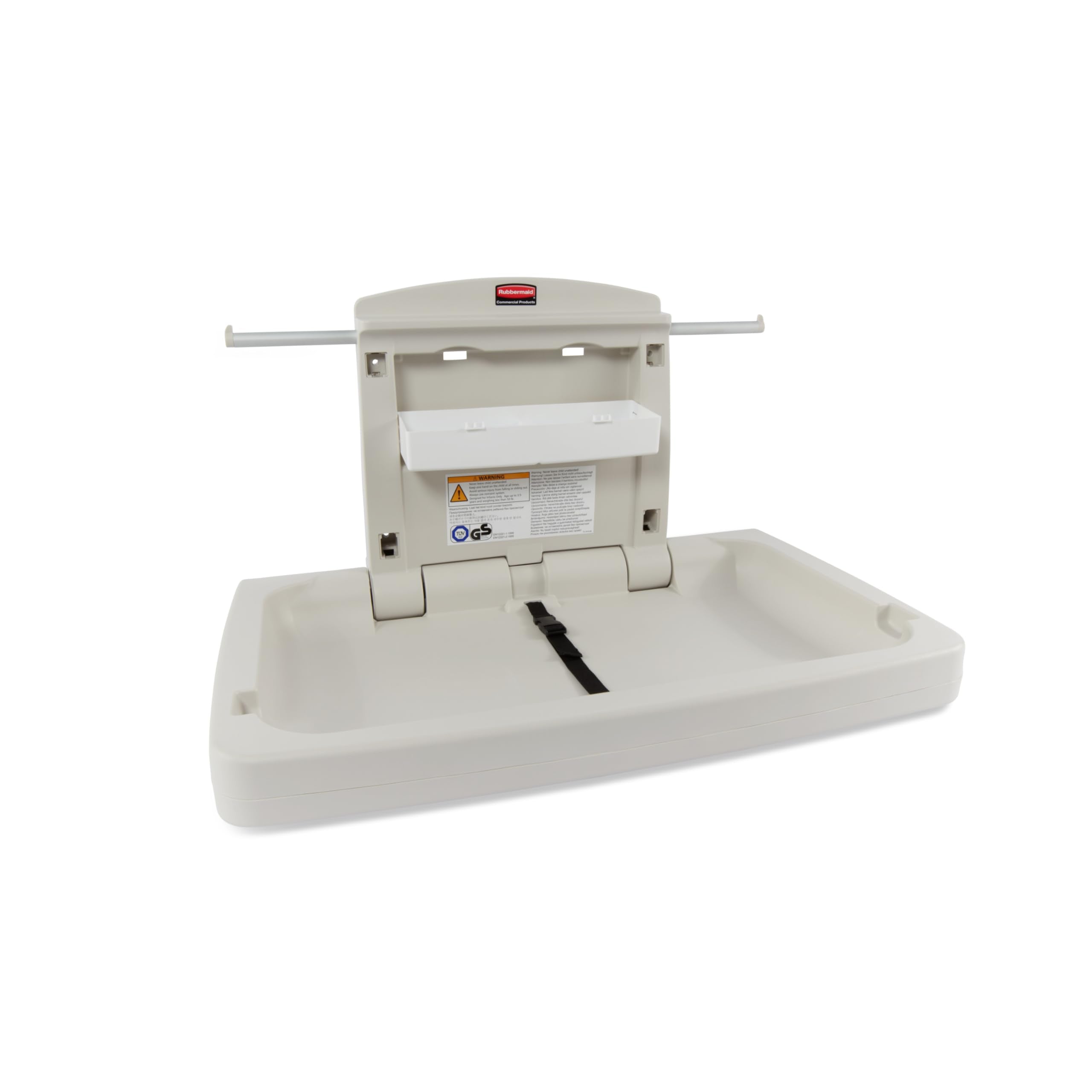 Wall-Mounted Horizontal Baby Changing Station with Safety Straps