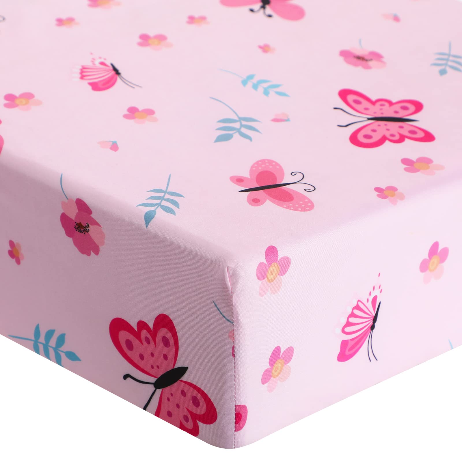 Butterfly Nursery Crib Bedding Set for Girls - 3 Piece Standard Size