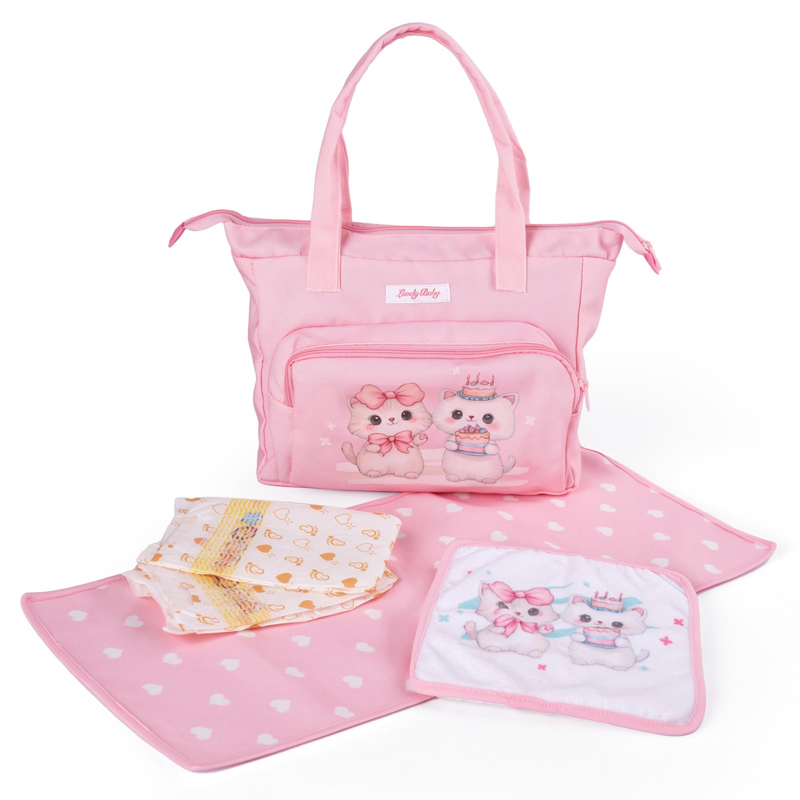 5 Pcs Reborn Baby Doll Diaper Bag Set for 17-24 Inch Babydolls