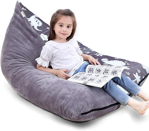 Stuffed Animal Storage Bean Bag Chair Cover | 53" Extra Large Beanbag for Kids and Adults