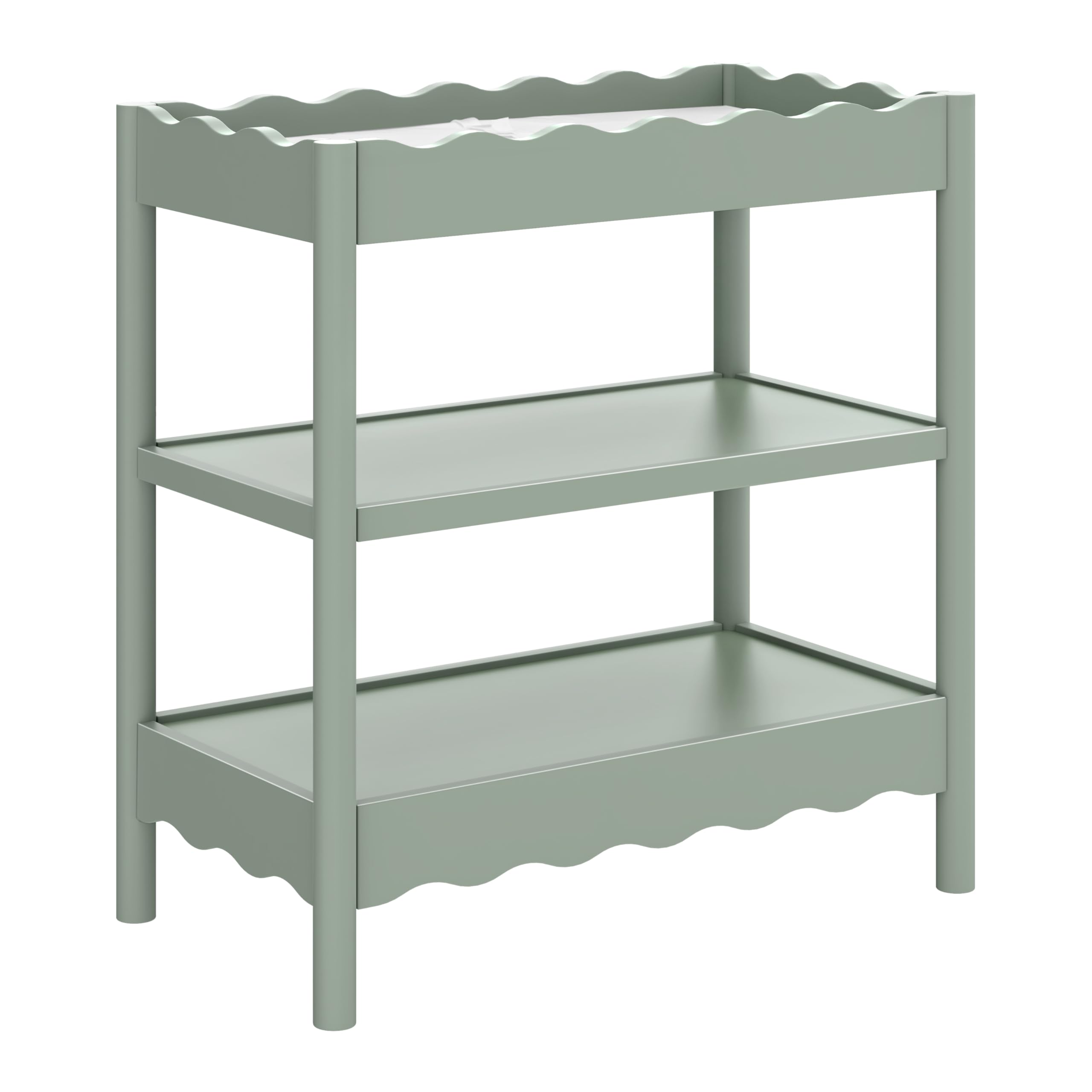 Modern Changing Table with Shelves