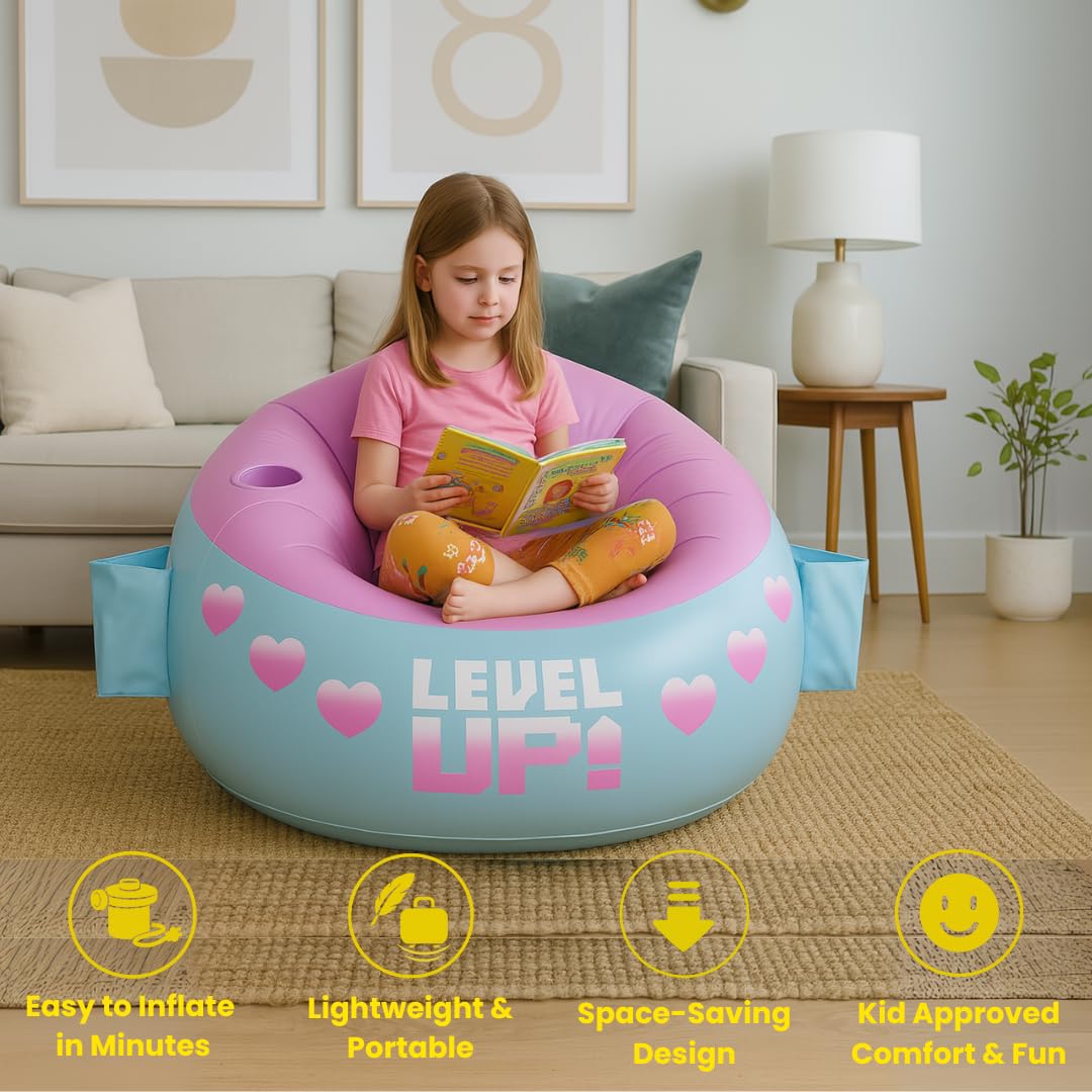 Inflatable Gaming Chair for Kids – Supports Up to 300 lbs, Includes Air Pump