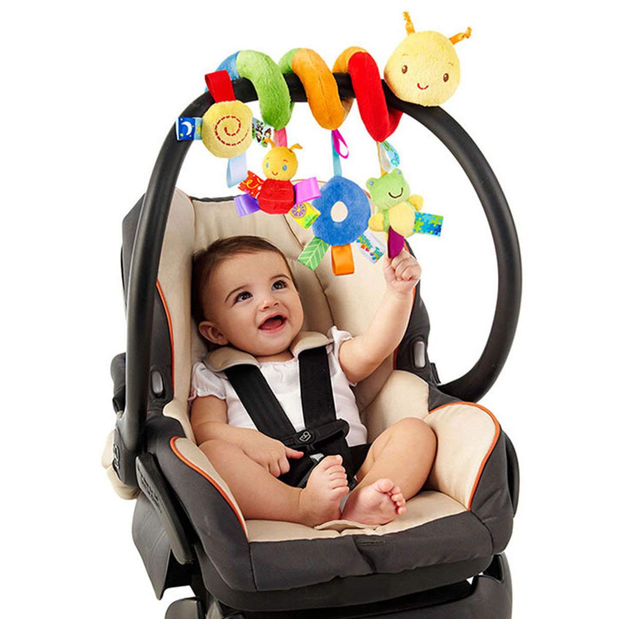 Car Seat Toys, Toys for Car Seat Crib Mobile Bed Around Rattle Bell Cartoon Insect