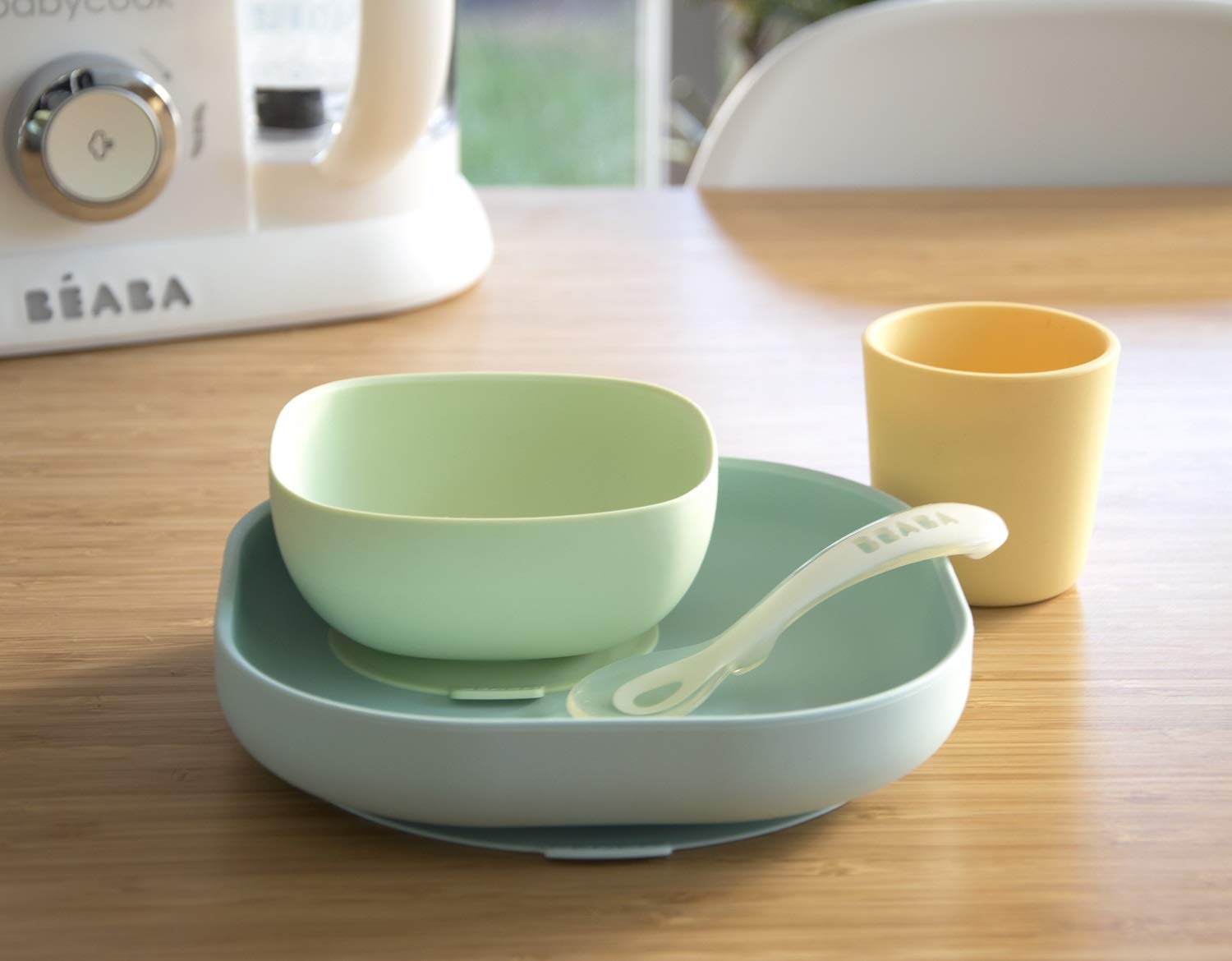 Silicone 4 Piece Baby Feeding Set, Suction Plates