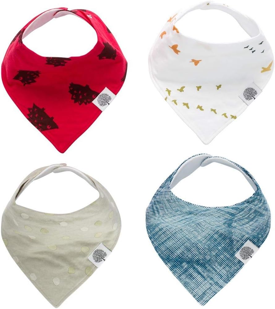 Bandana Drool Bibs 4 Pack Baby Bibs for Boys, Girls, Unisex - "Parker Set"