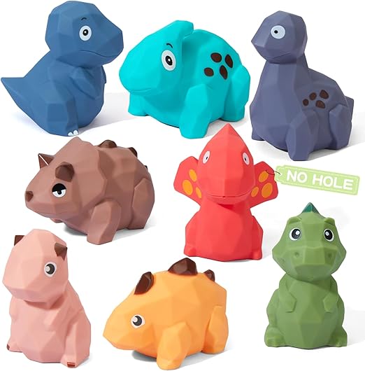 Bath Toys, Dinosaur 9 Pack | Sealed, No Hole & Mold Free Bath Toys