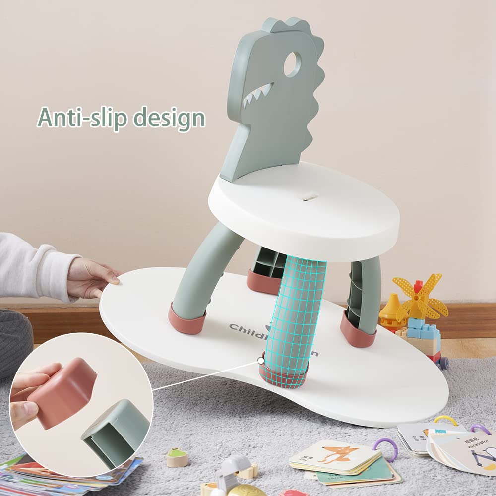 Dinosaur Toddler Chair Green Plastic Kids Activity Seat