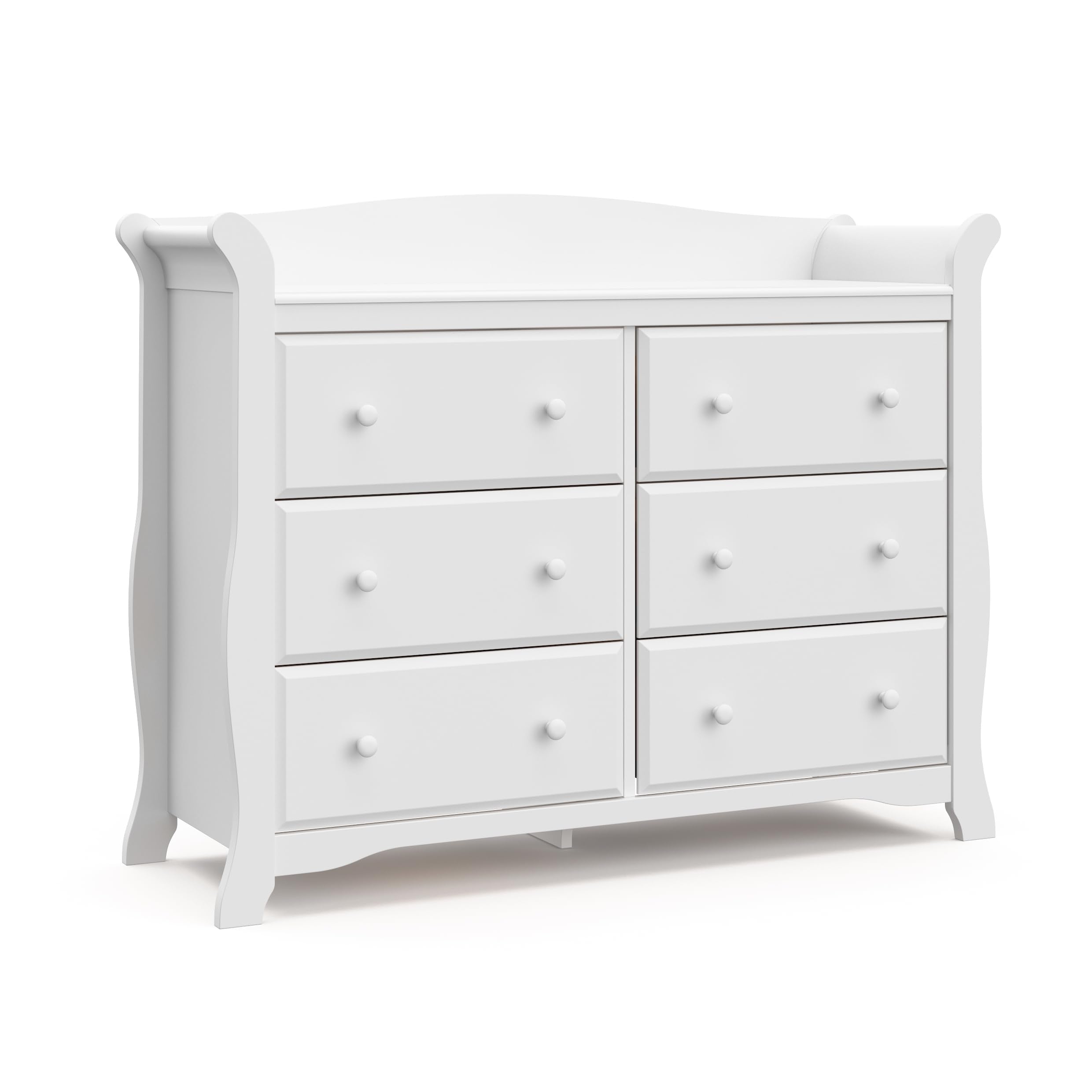 Avalon 6 Drawer Double Dresser (White) – Dresser for Kids Bedroom