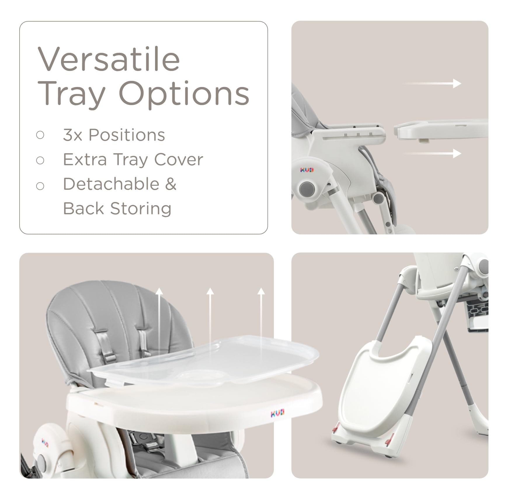 3-in-1 Foldable Baby High Chair | Multifunctional Infant High Chairs for Babies