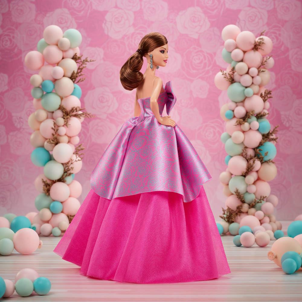 Signature Birthday Wishes Doll, Collectible Fashion Doll in Satiny, Pink Dress
