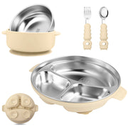 Stainless Steel Baby Plate and Bowl with Suction, Baby Bowl
