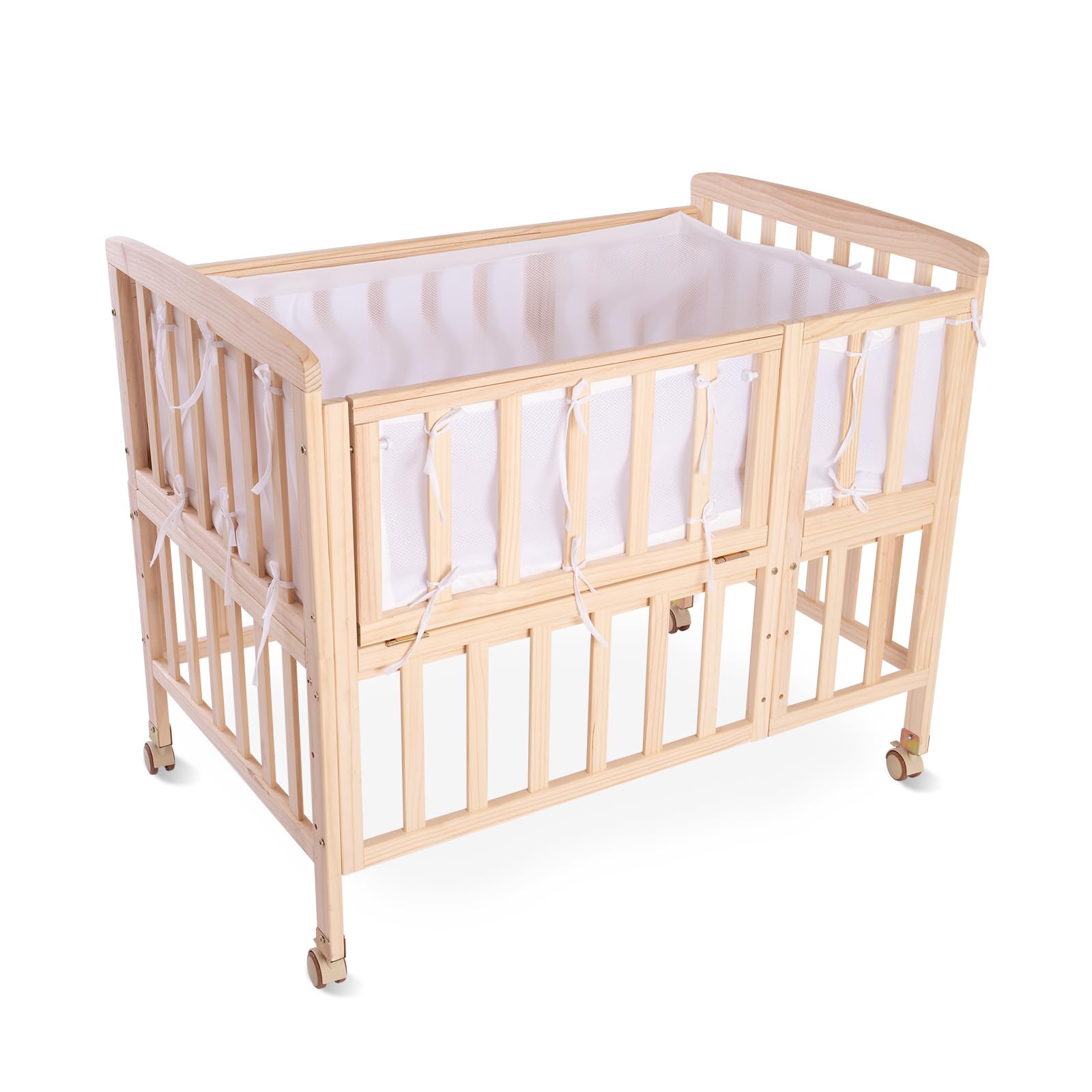 Portable Mini Baby Crib - Convertible Baby Cribs with Soft Foam