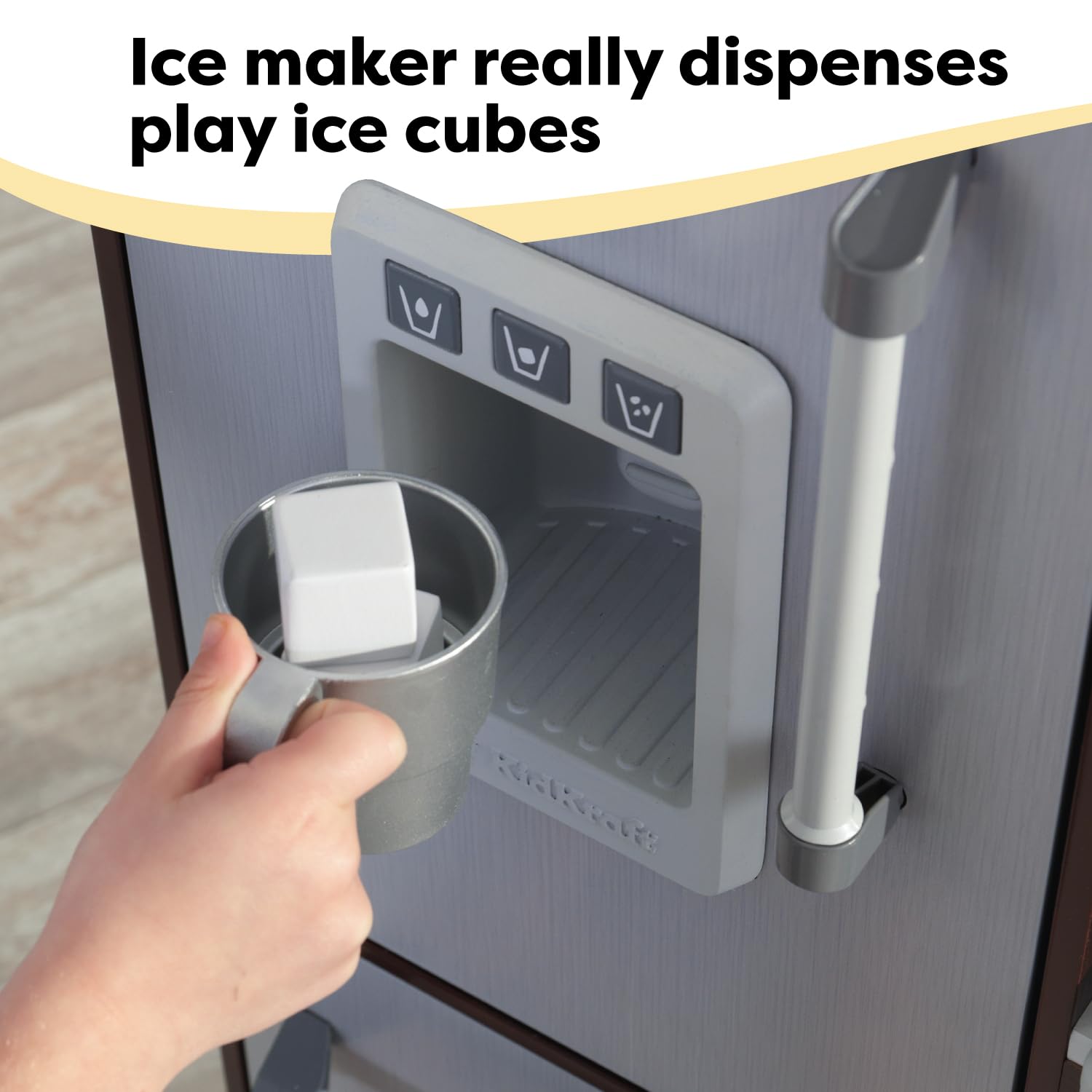 Wooden Play Kitchen with Lights Sounds and Ice Maker