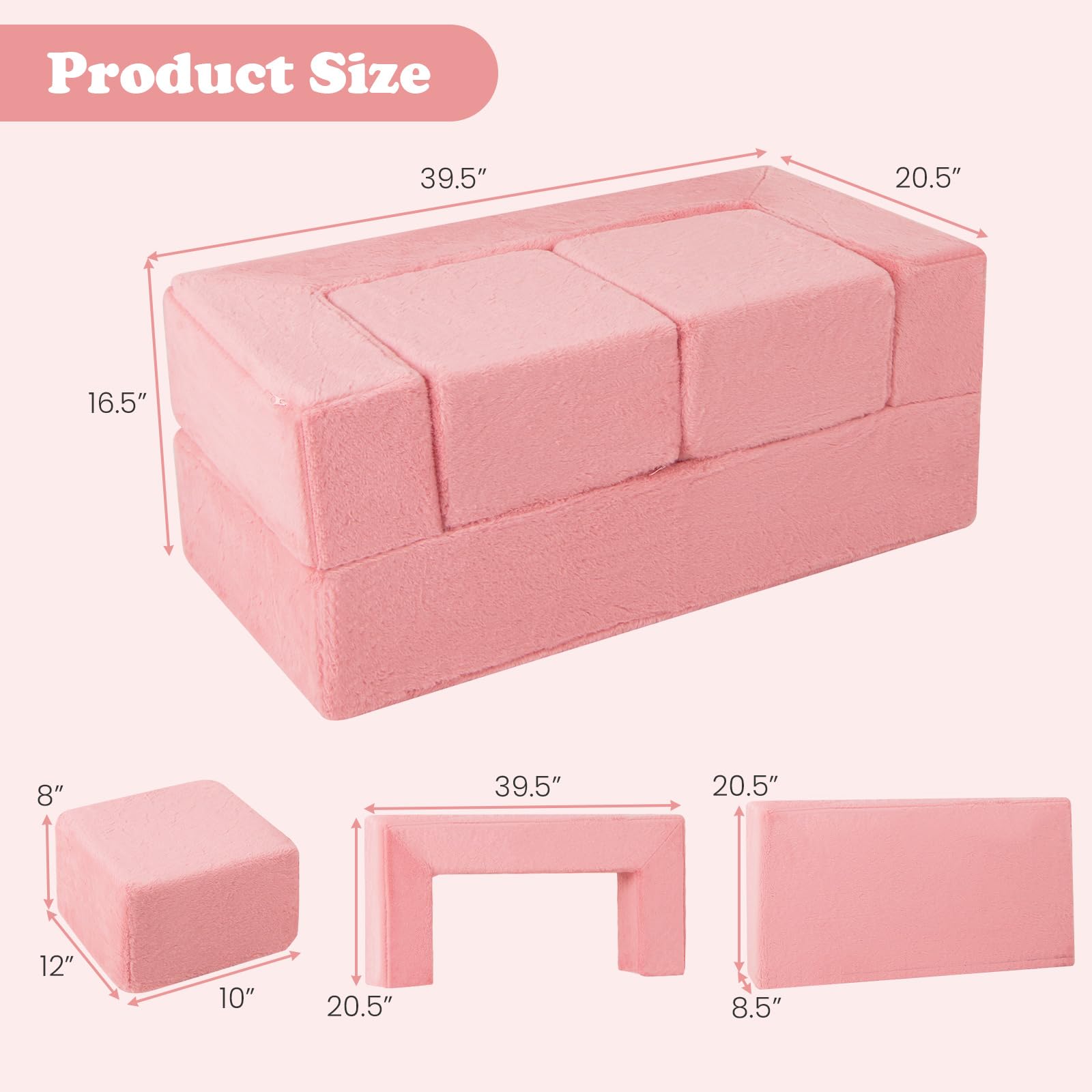 Modular Kids Play Couch Toddler Sectional Sofa Set