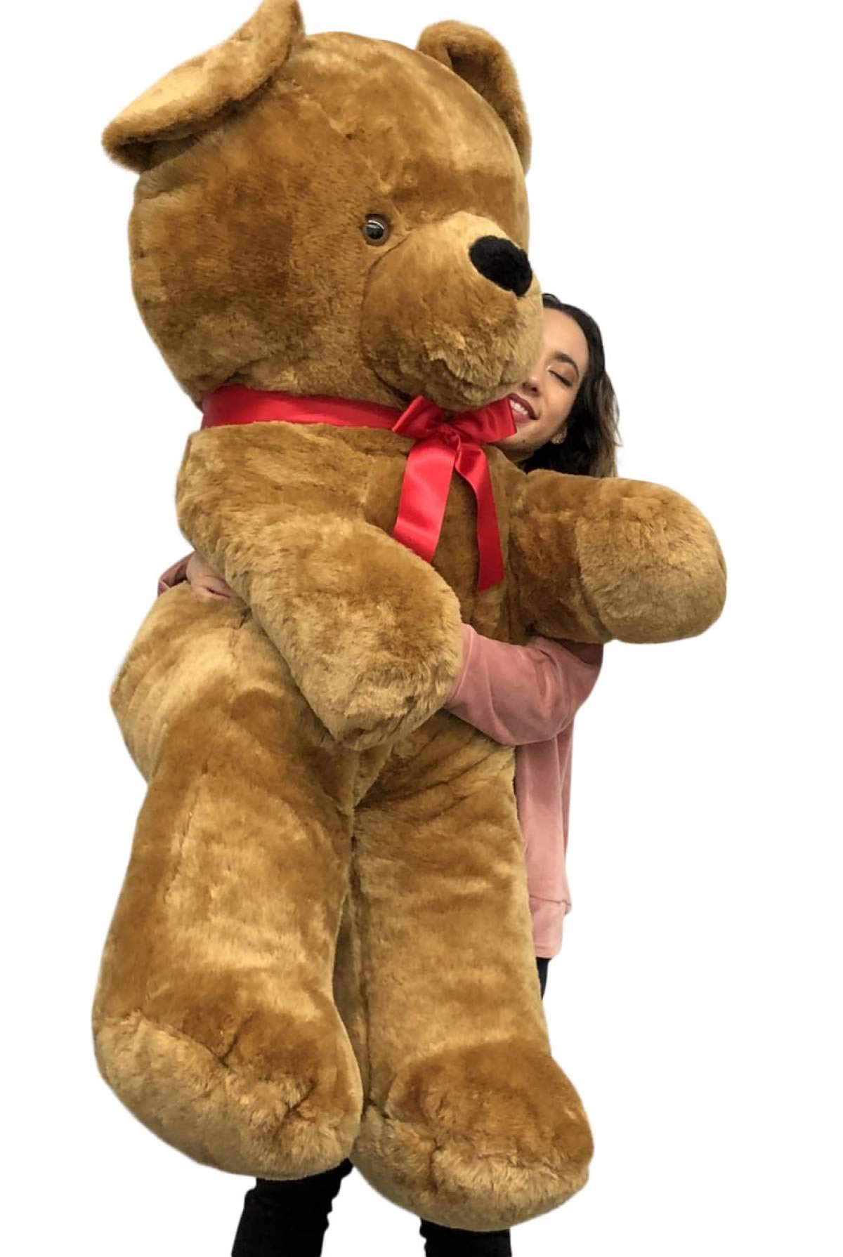Giant Brown Teddy Bear, 54 Inches Soft Stuffed Animal Huge Weighs 18 Pounds Made in USA