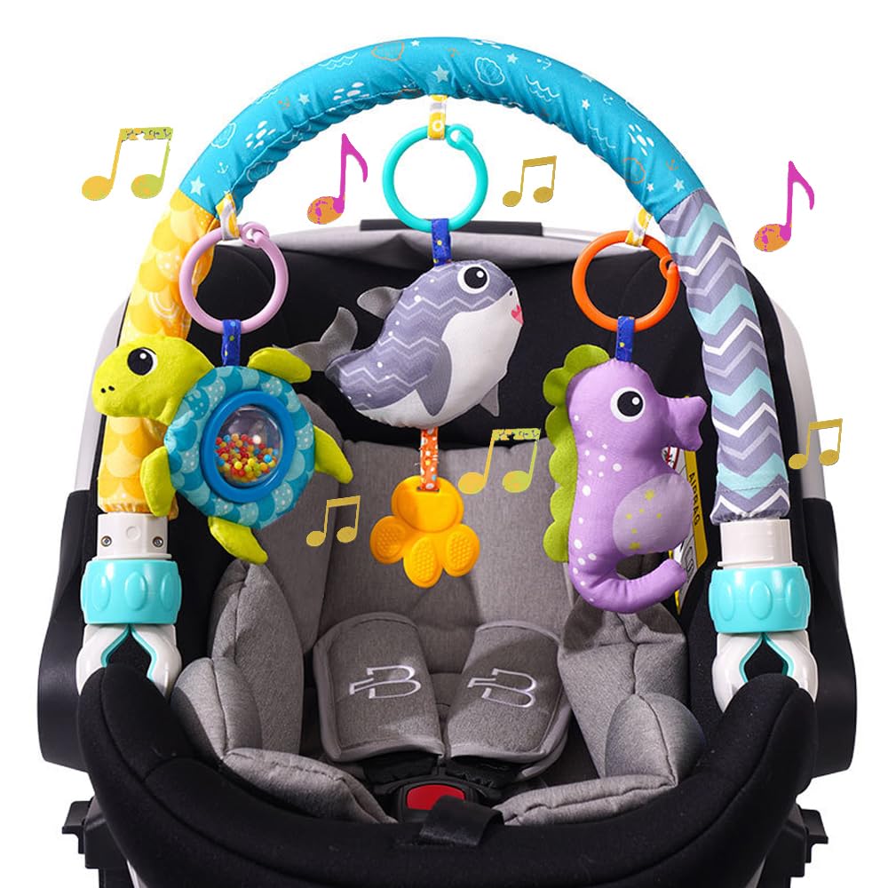 Baby Stroller Arch Toy, Clip On Arch Mobile for Bassinet with Universal Clamps