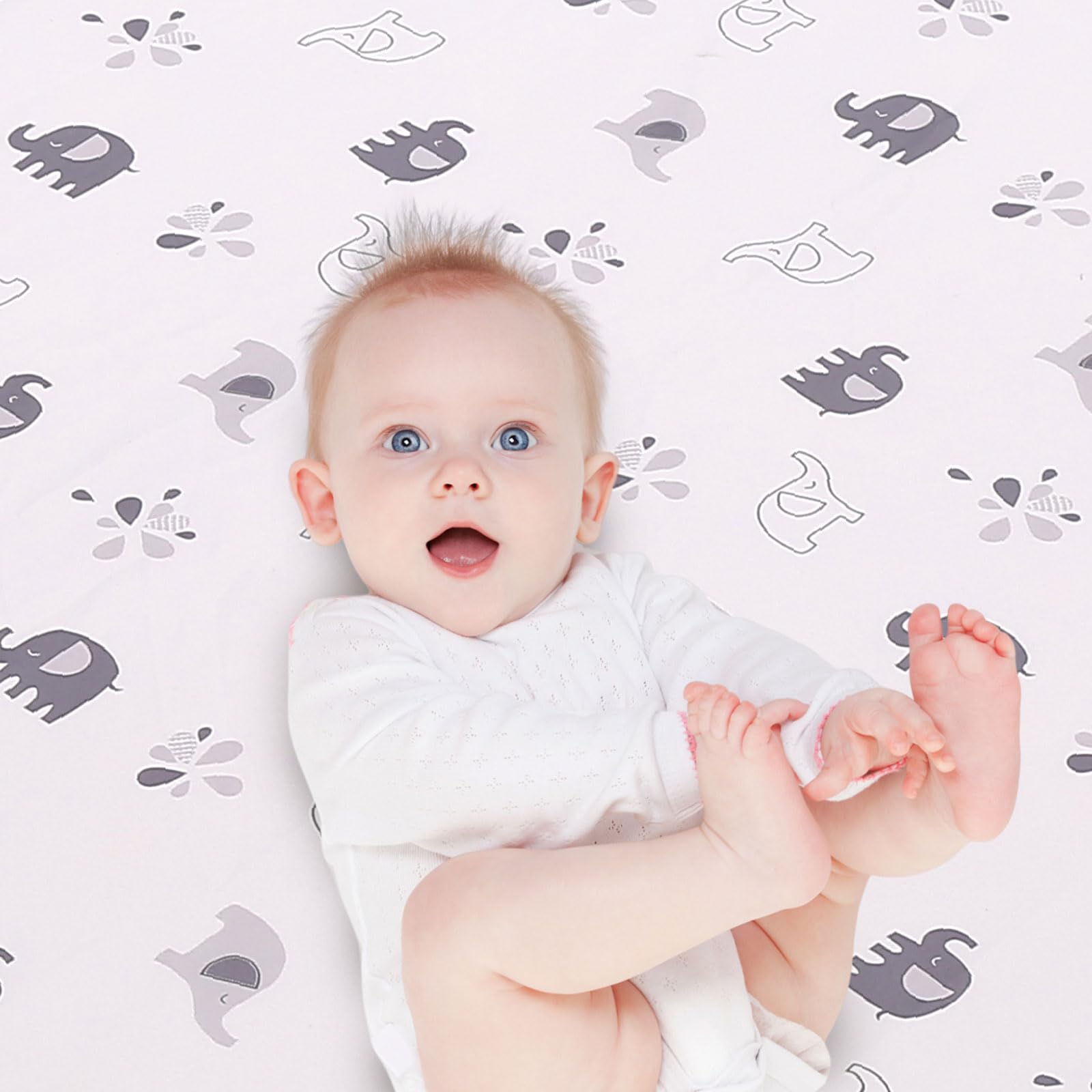 Elephant Crib Bedding Set for Boys Gray 3 Piece