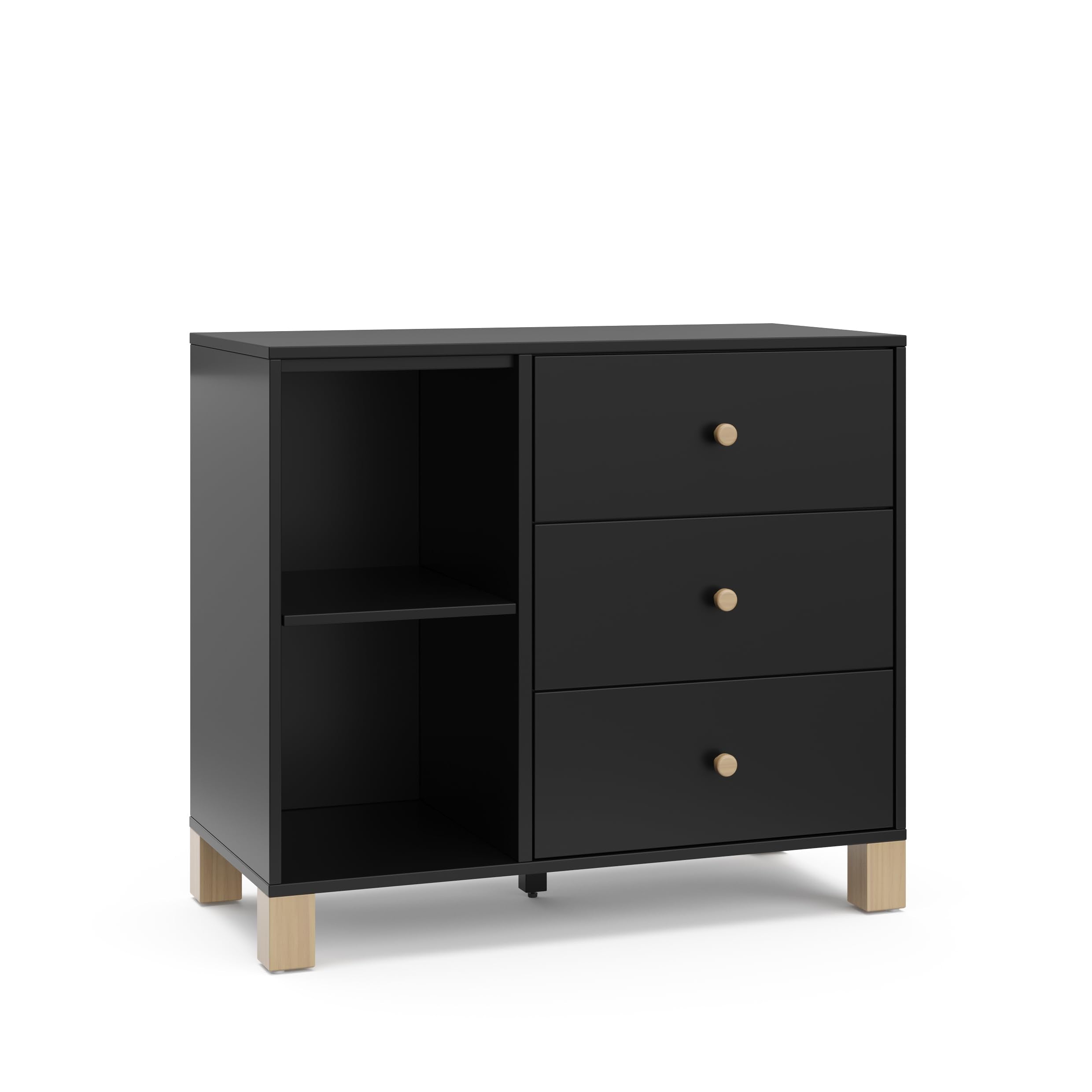 California 3 Drawer Combo Dresser (Black with Driftwood) – GREENGUARD Gold Certified