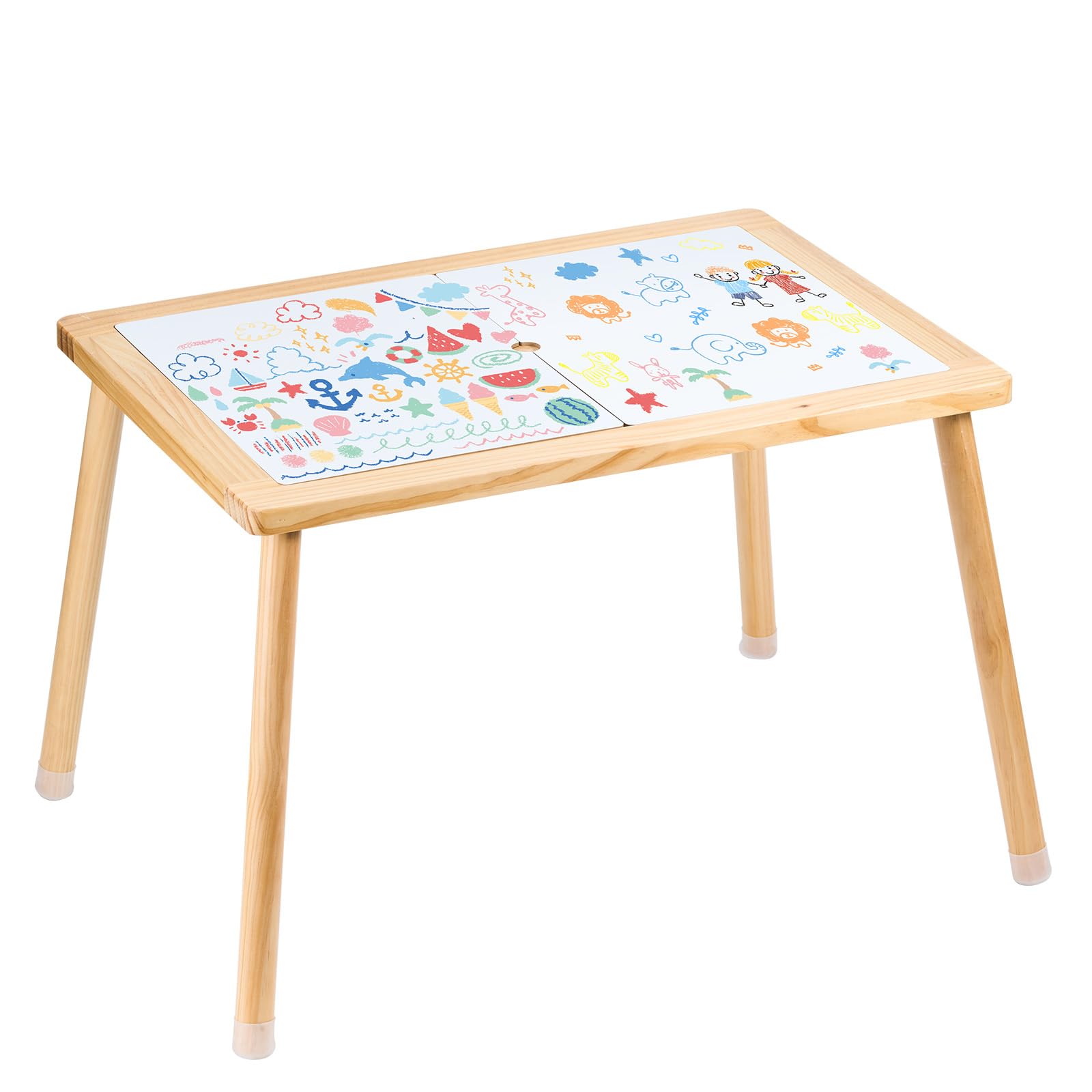 Double-Sided Wooden Sensory Table for Toddlers