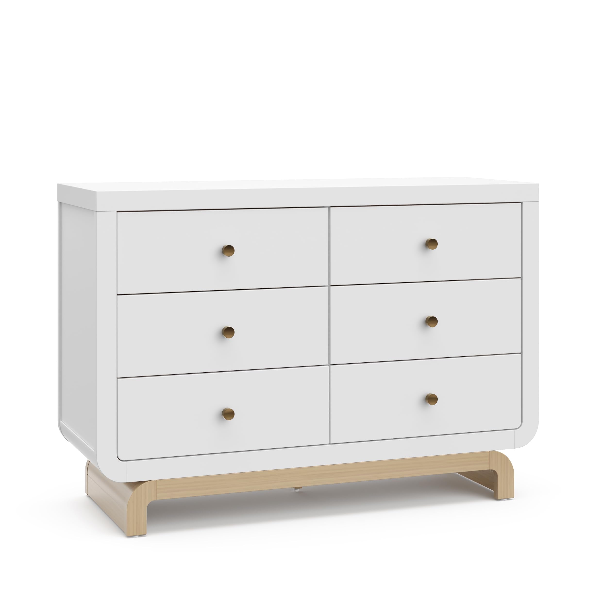 Santorini 6 Drawer Double Dresser (White with Driftwood)