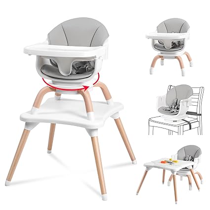 Baby High Chair, 7 in 1 Convertible High Chairs for Babies and Toddlers, Kids Learning