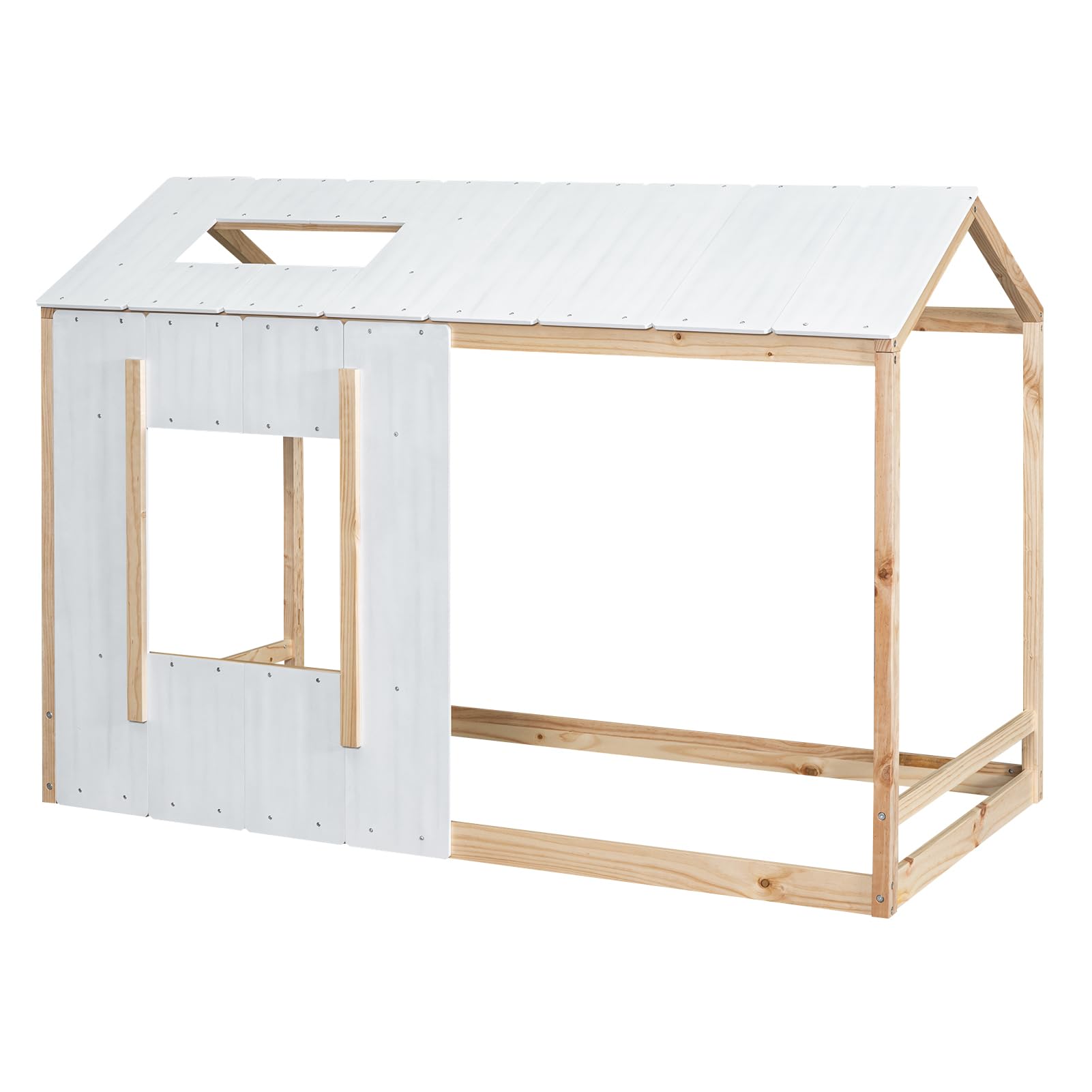 Montessori Twin Floor Bed with House Frame