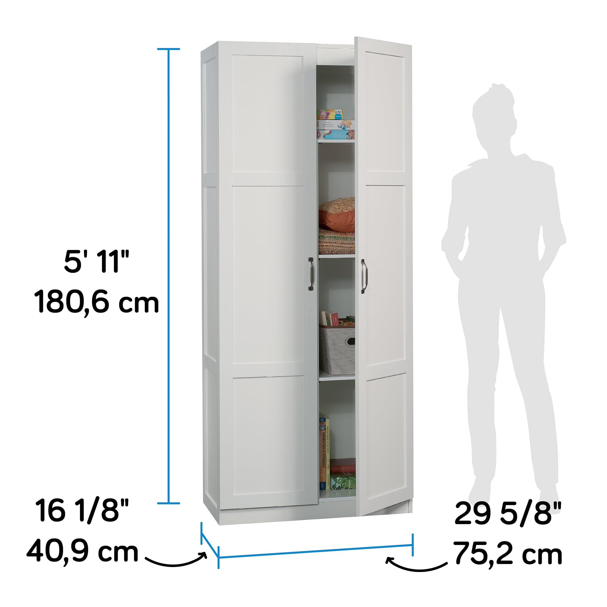Double Door Storage Cabinet with Adjustable Shelves