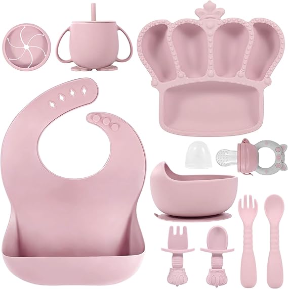 Silicone Baby Feeding Set 10 Pcs Baby Led Weaning Supplies Suction Bowl Divided