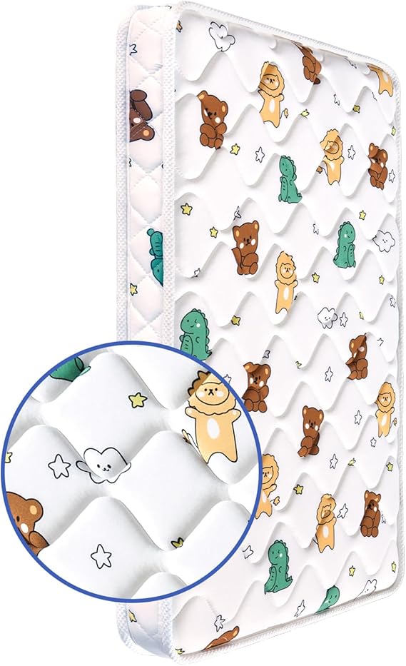 38’’x24’’ Mini Crib Mattress, Thickened Soft Breathable Foam