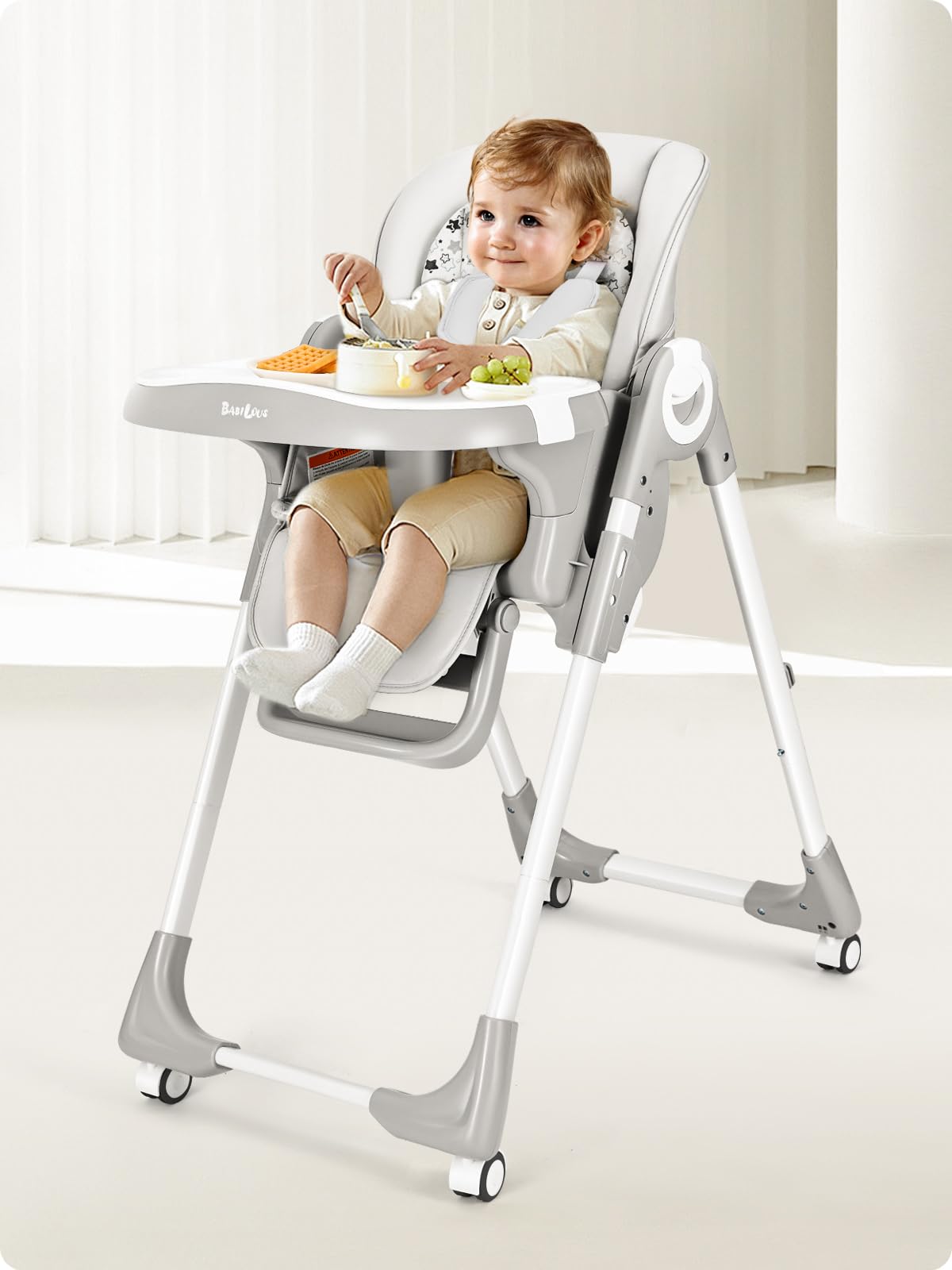 Foldable High Chair with Soft Cushion, High Chairs for Babies