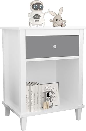 Nightstand with 1 Drawer, 26.68 Inch Bedside Furniture