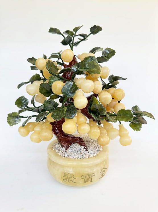 SHOP Feng Shui Yellow Jade Gourd Money Tree, Artificial Trees