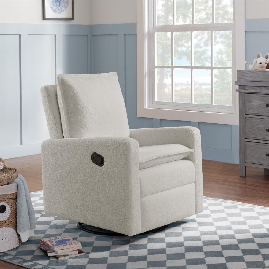 Upholstered Swivel Glider Recliner Nursery Chair
