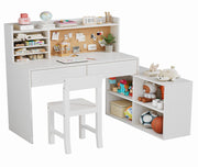 Wooden Kids Desk and Chair Set, 2 Drawers and Remove 4 Storage