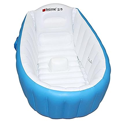 Baby Bathtub, Kid Infant Toddler Infant Newborn Inflatable Foldable Shower Pool (Pink)