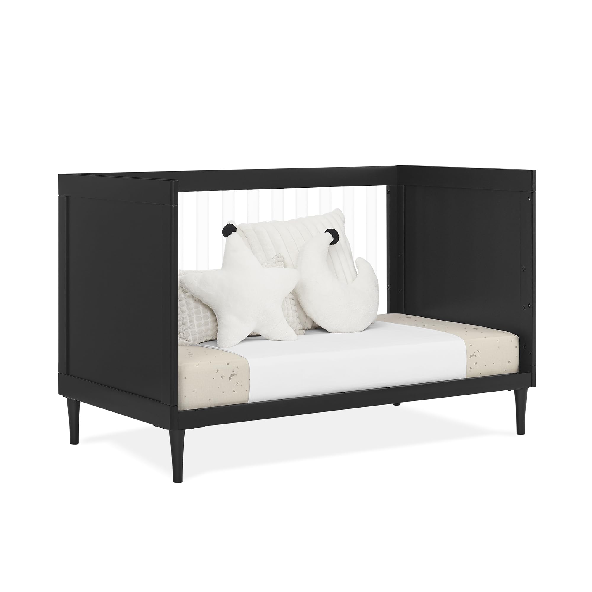 Delta Children Bowie 4-in-1 Convertible Acrylic Crib - Greenguard Gold Certified, Black Ebony