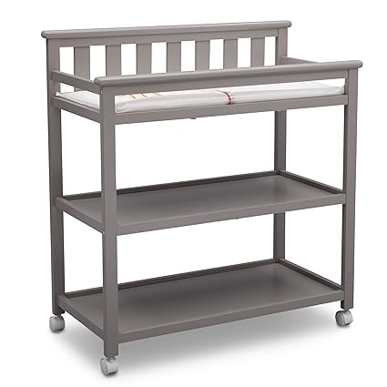 Flat Top Changing Table with Wheels and Changing Pad - Greenguard
