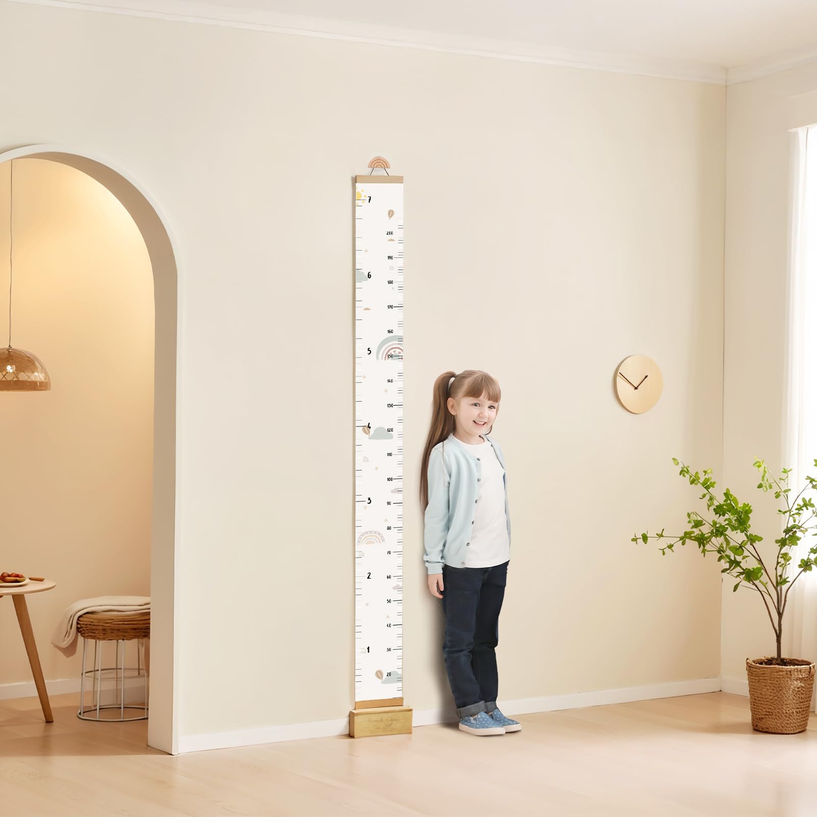 Wall 7 Ft Height Chart with Keepsake Box & Hook Waterproof Canvas