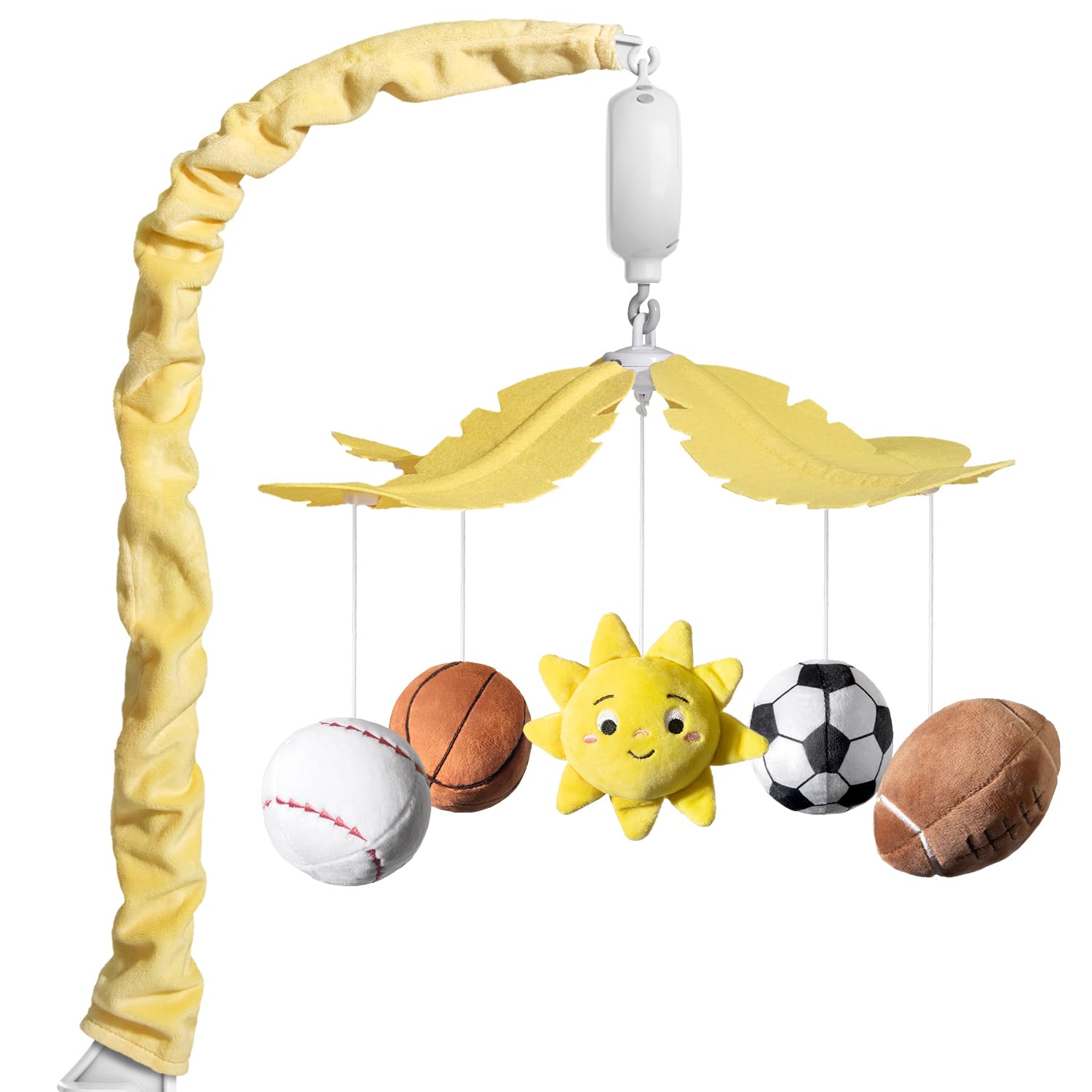 Sport-Themed Baby Crib Mobile with Music and Rotation