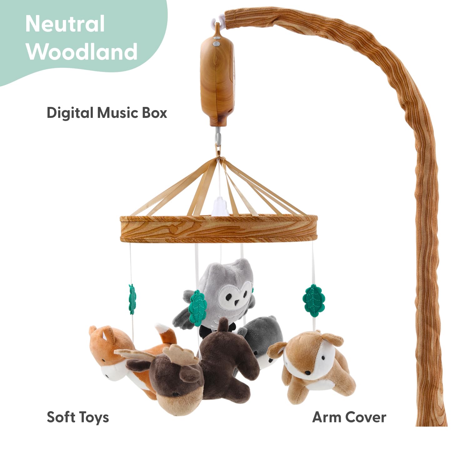 Woodland Musical Crib Mobile with 12 Lullabies