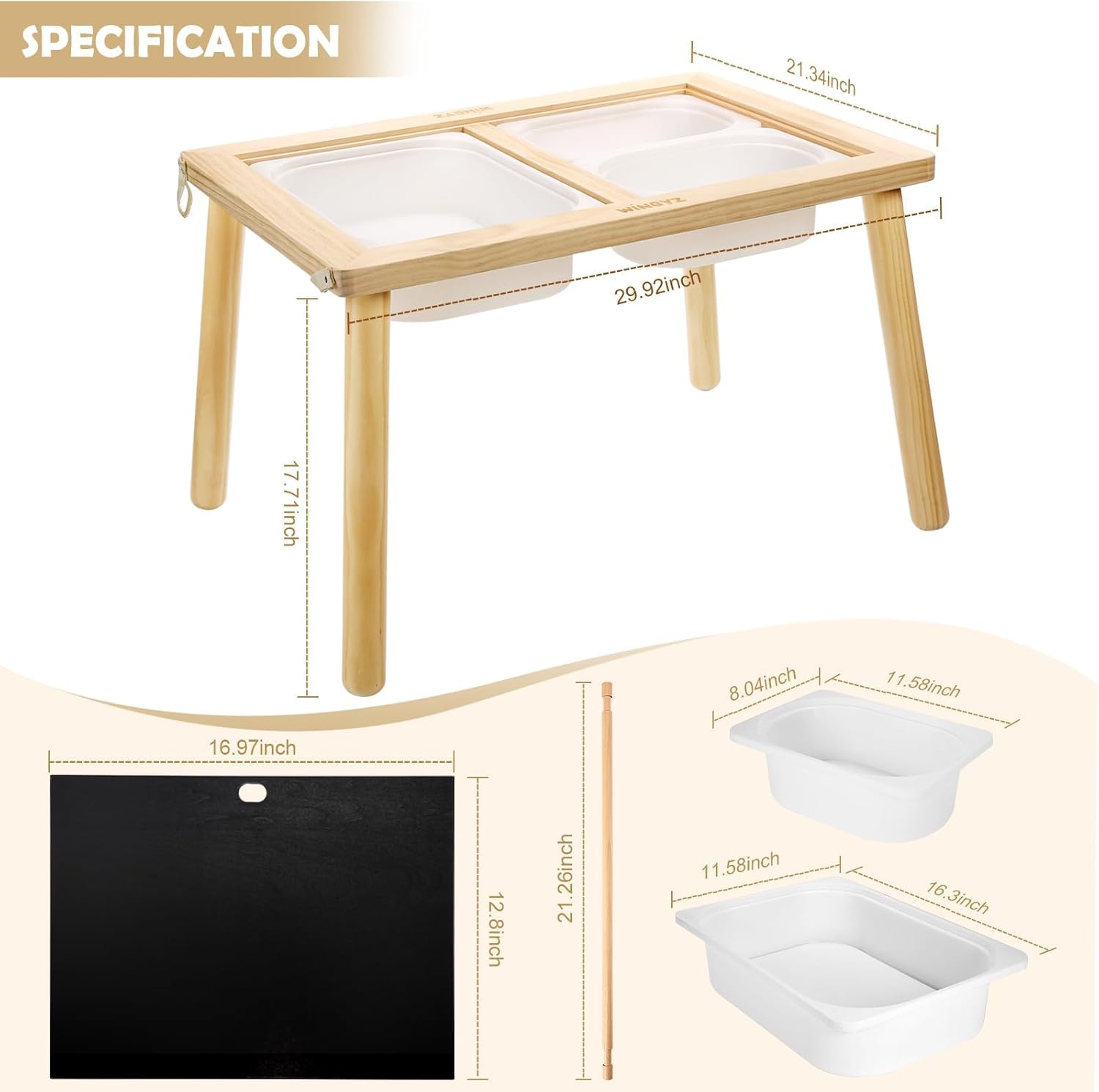 Kids Activity Table with Storage Bins
