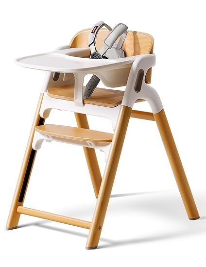 DinerPal Wooden High Chair for Babies, Toddlers & Adults Up to 308 Lbs