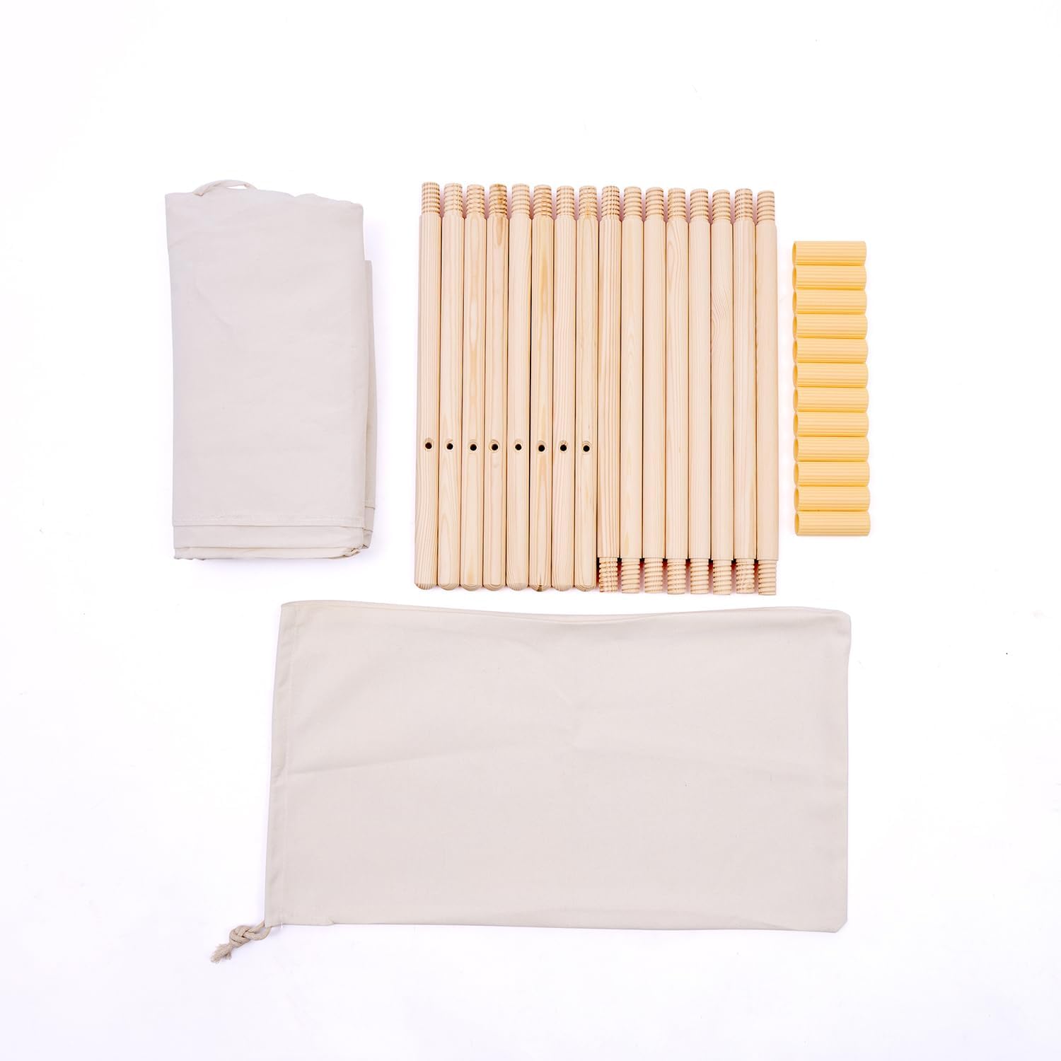 Teepee Tent with Carry Bag 43 x 43 x 63 Inch, Natural Cotton Canvas