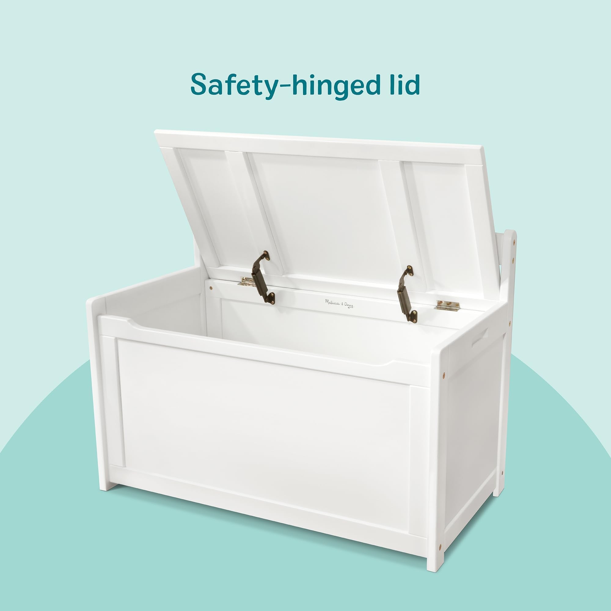 Wooden Toy Storage Chest with Safety-Hinged Lid