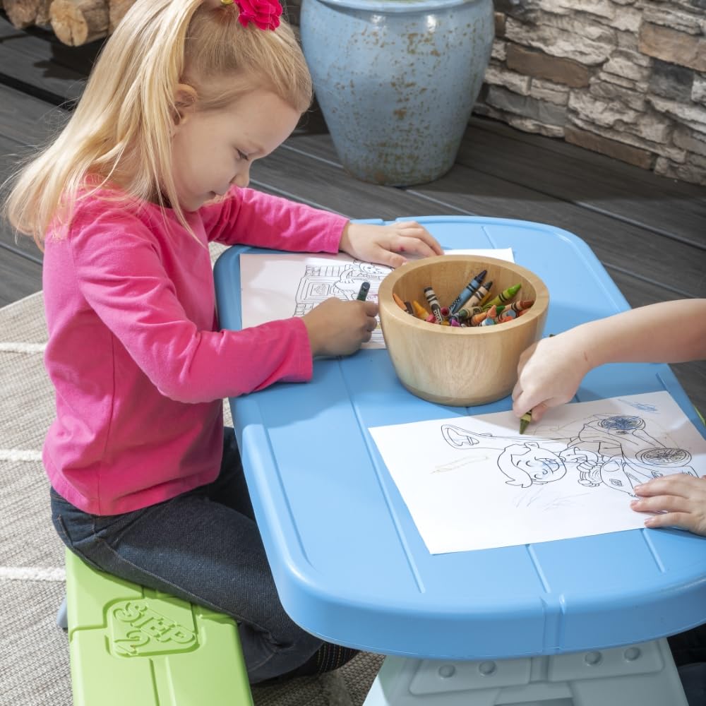 Kids Picnic Table with Umbrella for Outdoor Indoor Use