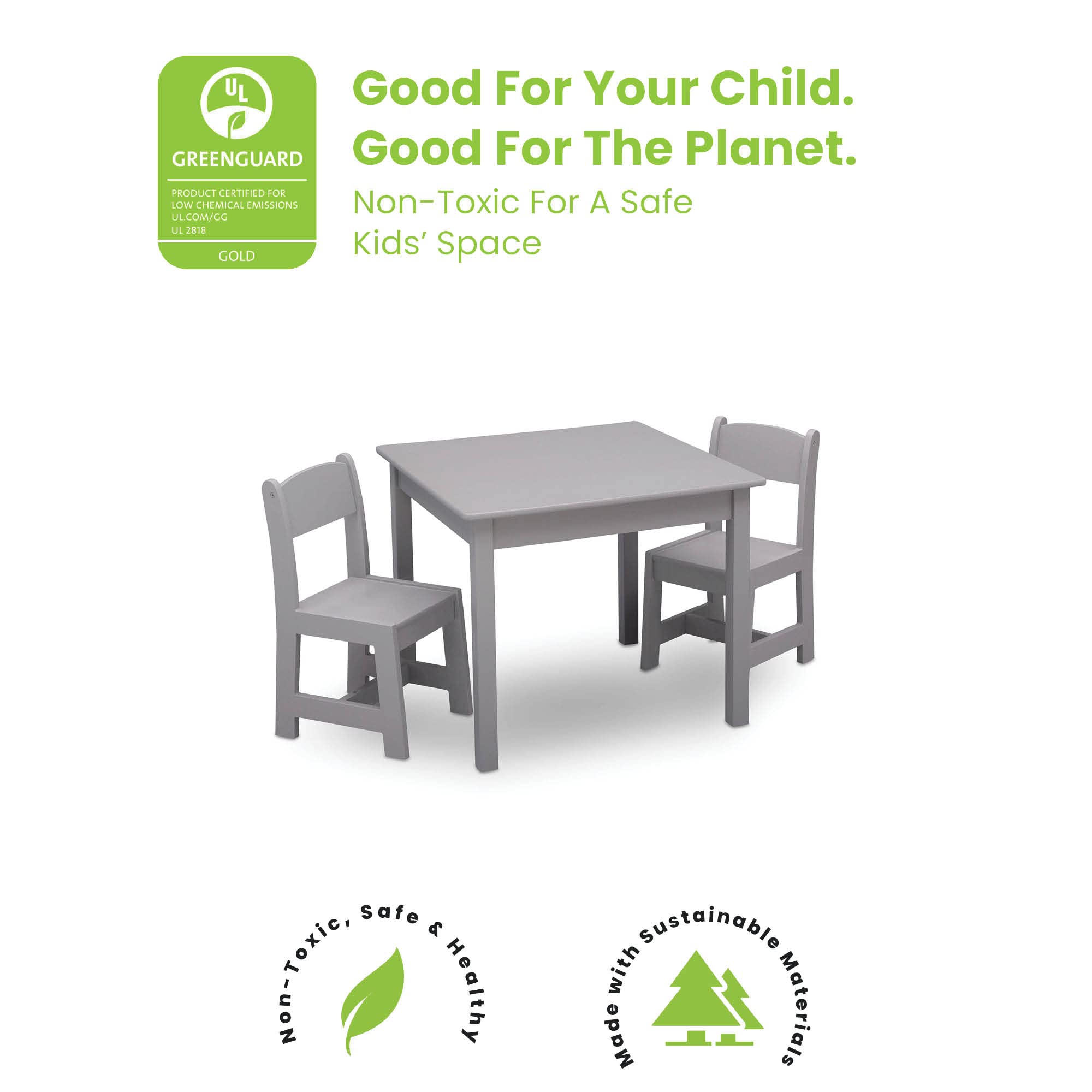 Kids Wood Table and Chair Set