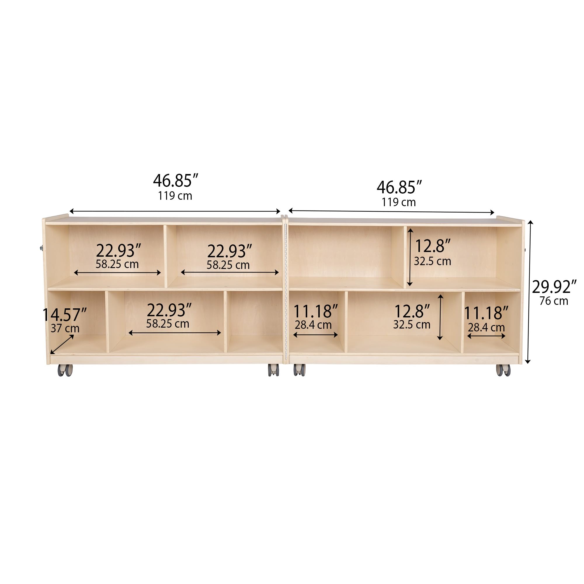 Mobile Fold-N-Lock Storage Shelf for Classroom and Daycare