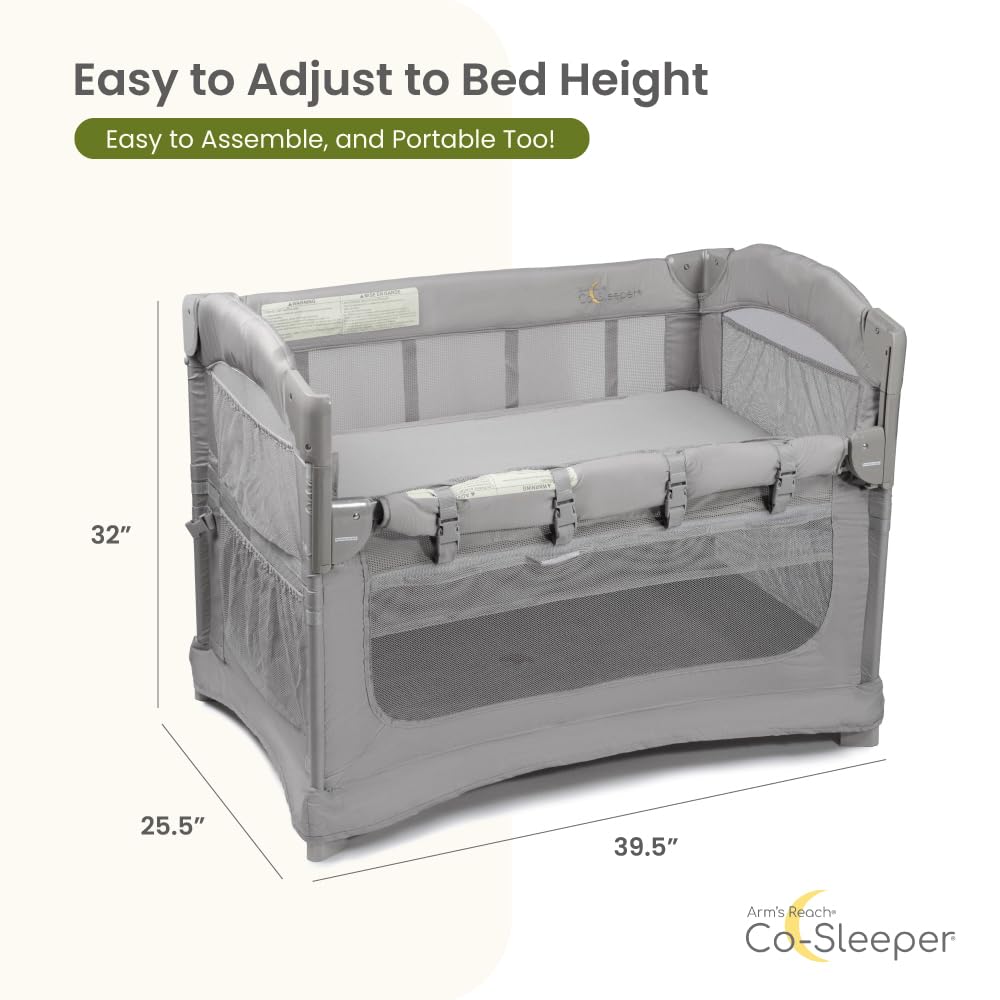3-in-1 Bedside Bassinet Co-Sleeper with Breathable Mesh