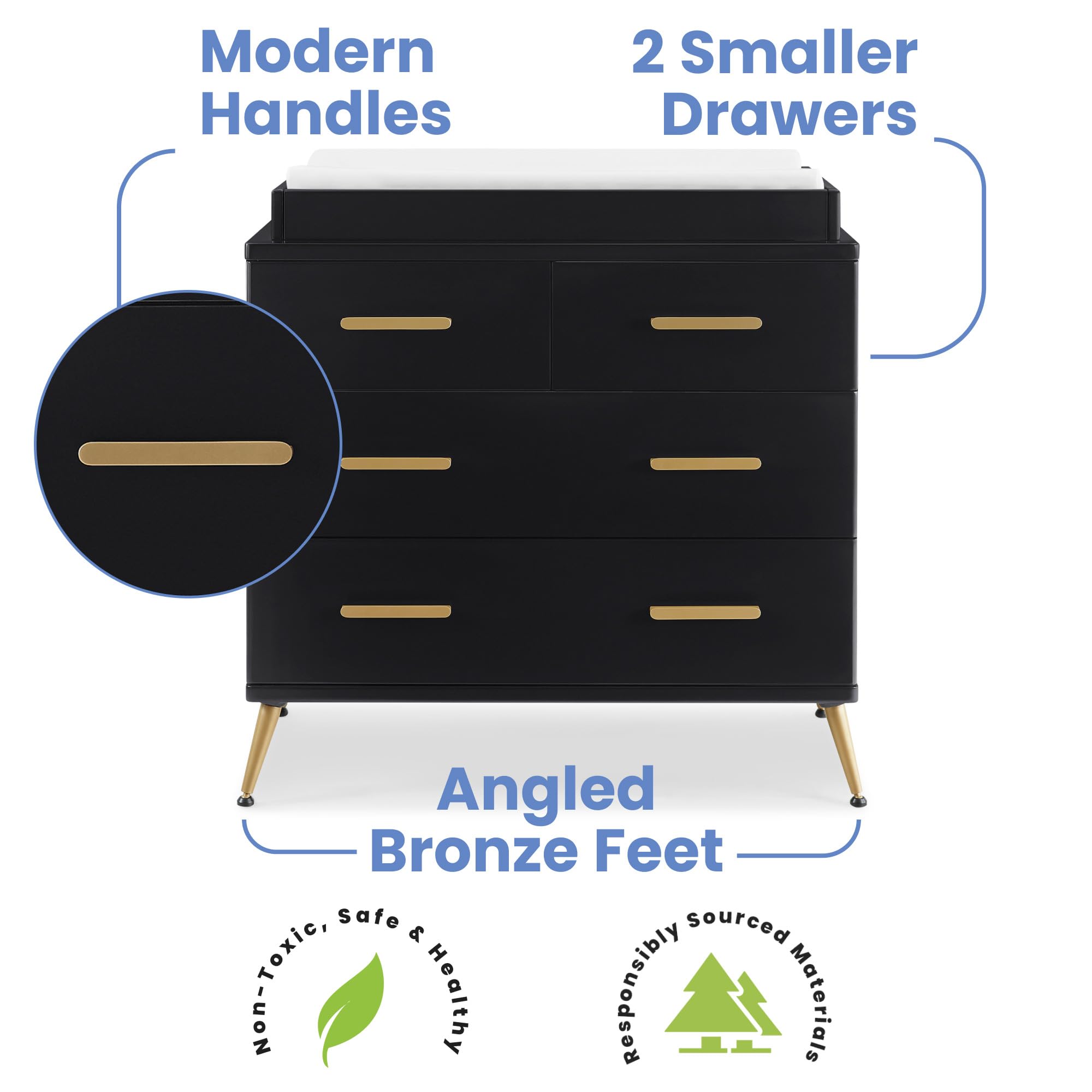 4 Drawer Dresser with Changing Top